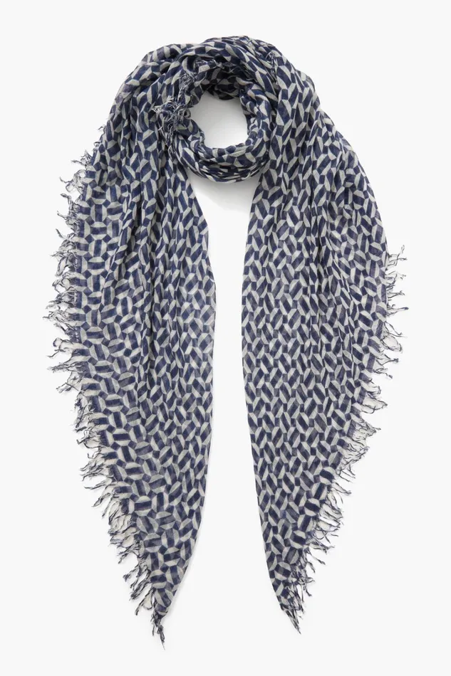 Chan Luu Scarves Women Cashmere And Silk Scarf Estate Blue Tile