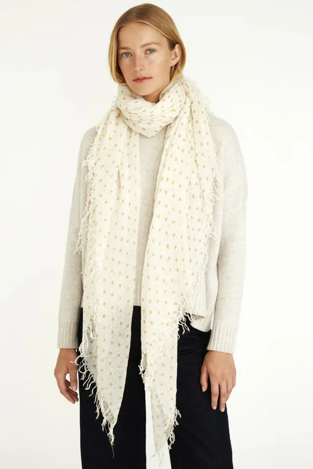 Chan Luu Scarves Women Cashmere And Silk Scarf Honey Dot