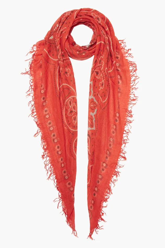 Chan Luu Scarves Women Cashmere And Silk Scarf Red Mandala
