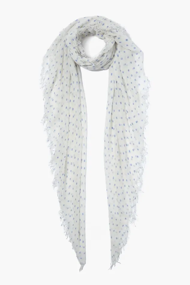 Chan Luu Scarves Women Cashmere And Silk Scarf Wedgewood Dot