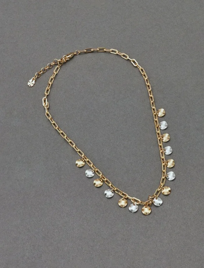 Charm Chain Necklace Two Tone Women Lucky Brand Jewelry