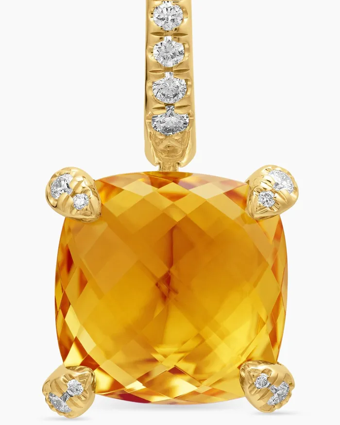 Chatelaine Drop Earrings In 18K Yellow Gold With Citrine And Diamonds 11mm Women David Yurman Drop Chatelaine Drop Earrings In 18K Yellow Gold With Citrine And Diamonds 11mm Women David Yurman Drop