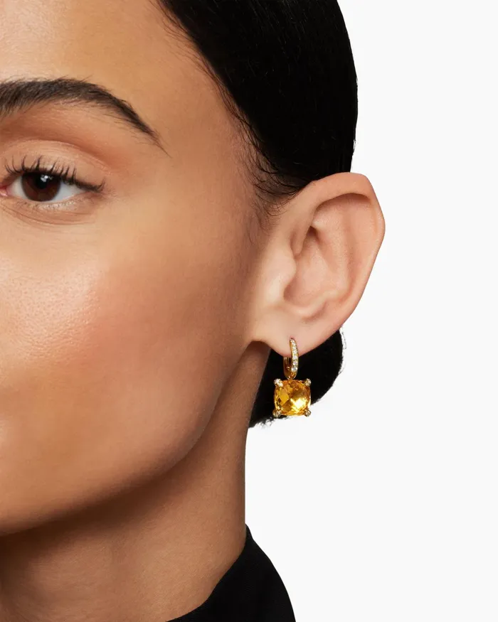 Chatelaine Drop Earrings In 18K Yellow Gold With Citrine And Diamonds 11mm Women David Yurman Drop Chatelaine Drop Earrings In 18K Yellow Gold With Citrine And Diamonds 11mm Women David Yurman Drop