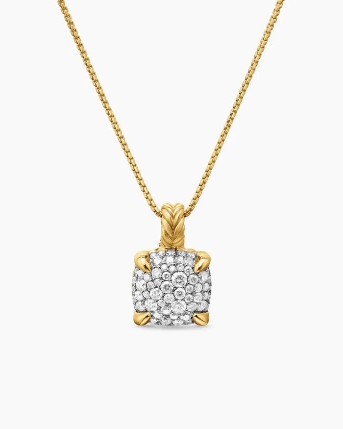 Chatelaine Pendant Necklace In 18K Yellow Gold With Pav Diamonds 11mm Women David Yurman Pendant Chatelaine Pendant Necklace In 18K Yellow Gold With Pav Diamonds 11mm Women David Yurman Pendant