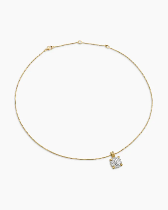 Chatelaine Pendant Necklace In 18K Yellow Gold With Pav Diamonds 11mm Women David Yurman Pendant Chatelaine Pendant Necklace In 18K Yellow Gold With Pav Diamonds 11mm Women David Yurman Pendant