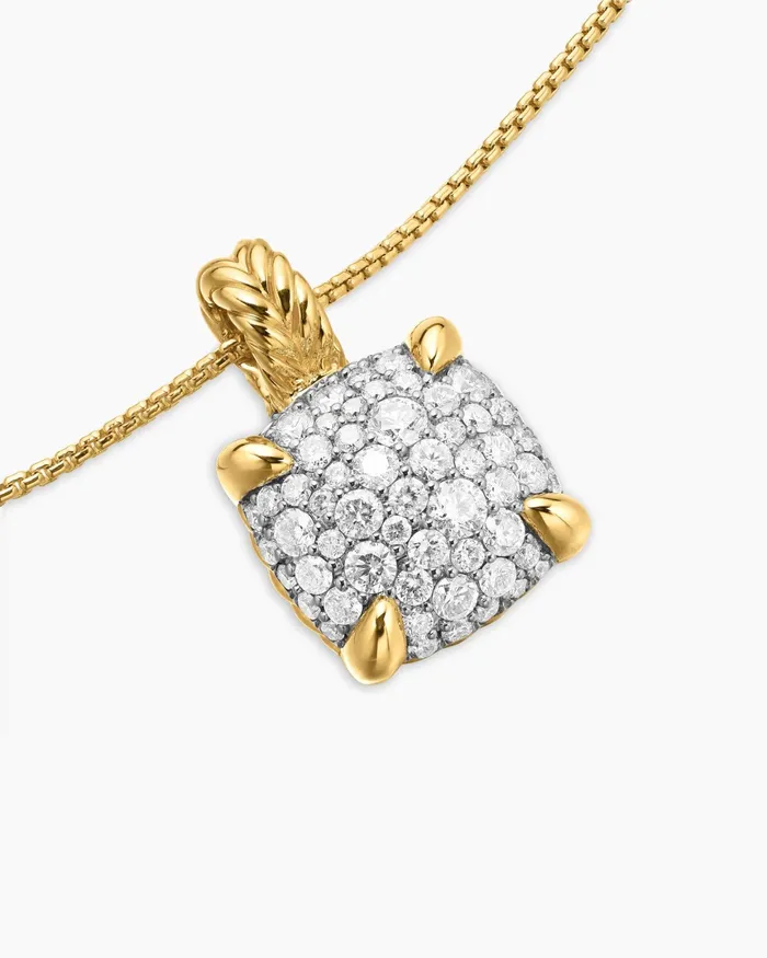 Chatelaine Pendant Necklace In 18K Yellow Gold With Pav Diamonds 11mm Women David Yurman Pendant Chatelaine Pendant Necklace In 18K Yellow Gold With Pav Diamonds 11mm Women David Yurman Pendant