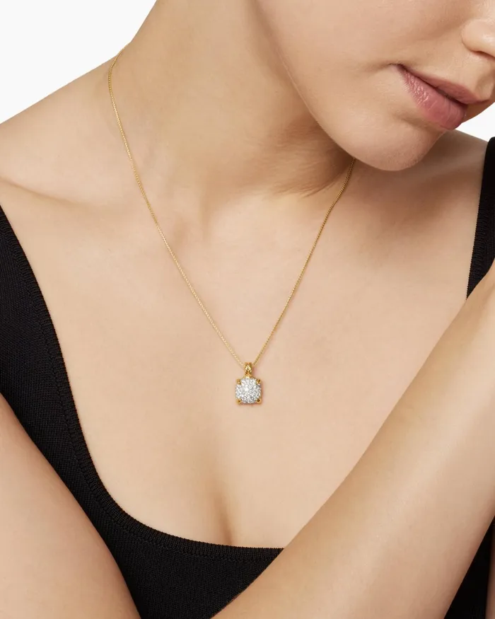 Chatelaine Pendant Necklace In 18K Yellow Gold With Pav Diamonds 11mm Women David Yurman Pendant Chatelaine Pendant Necklace In 18K Yellow Gold With Pav Diamonds 11mm Women David Yurman Pendant