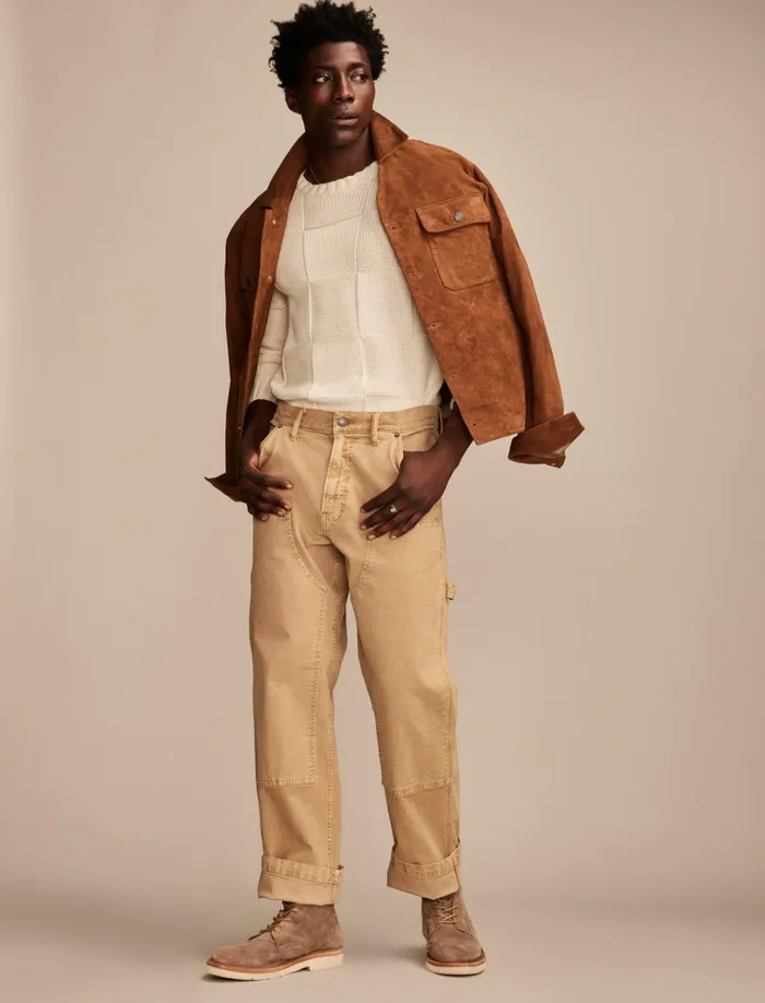 Check Stitch Crew Neck Sweater Tofu Men Lucky Brand Sweaters