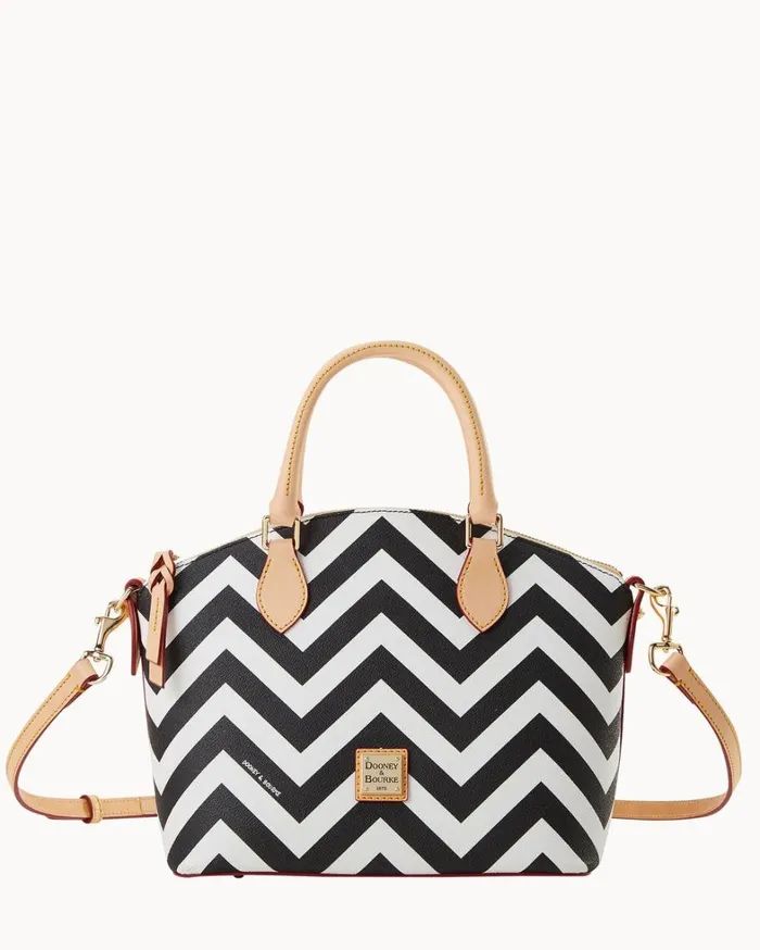 Chevron Geena Satchel Black Women Dooney and Bourke Satchels