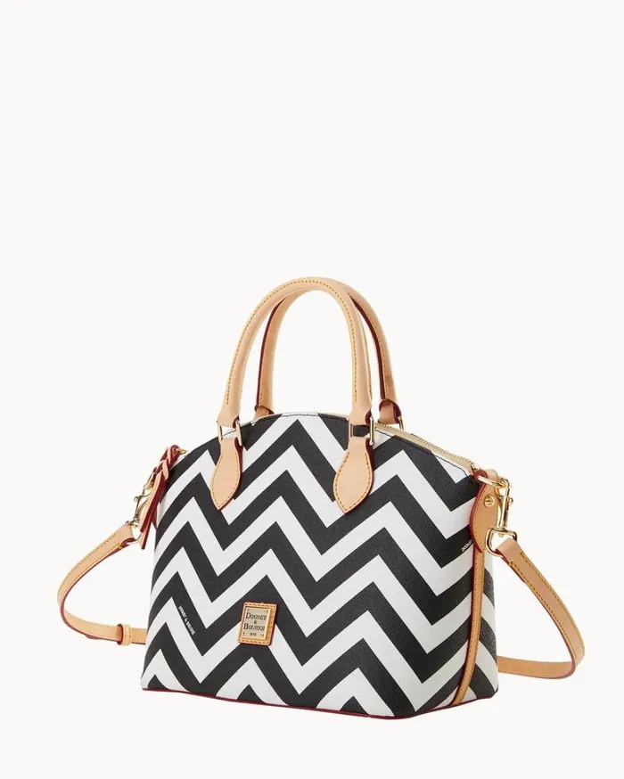 Chevron Geena Satchel Black Women Dooney and Bourke Satchels Chevron Geena Satchel Black Women Dooney and Bourke Satchels