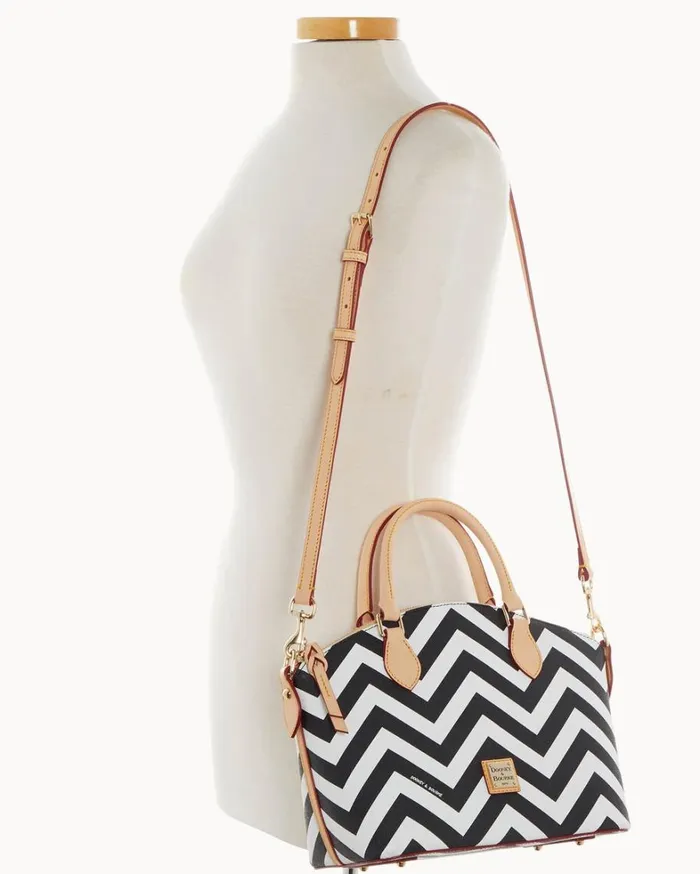 Chevron Geena Satchel Black Women Dooney and Bourke Satchels Chevron Geena Satchel Black Women Dooney and Bourke Satchels