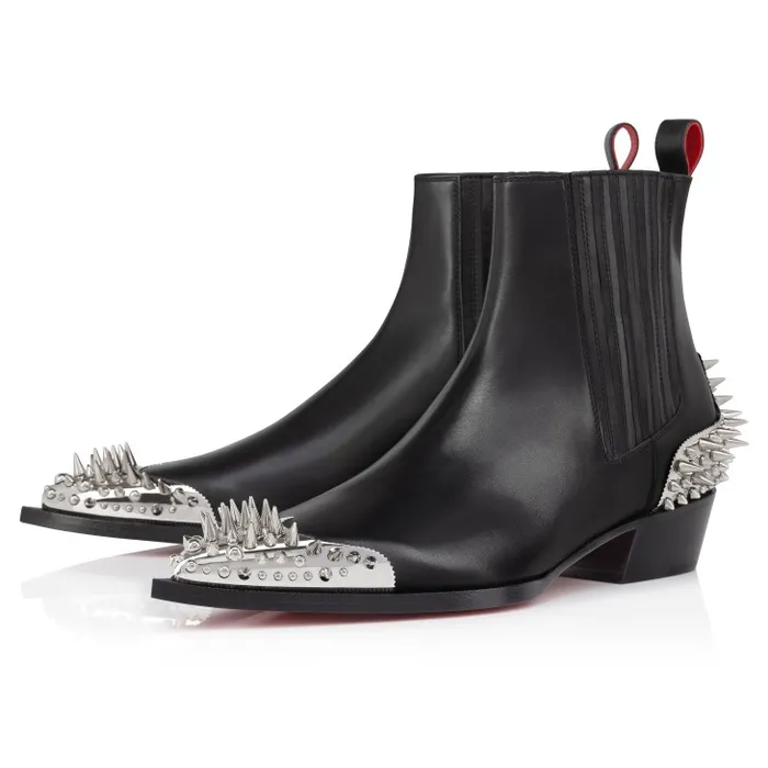 Christian Louboutin Boots Men Cheliviss Meteor Boots 8211 Calf Leather And Spikes 8211 Black Christian Louboutin Boots Men Cheliviss Meteor Boots 8211 Calf Leather And Spikes 8211 Black