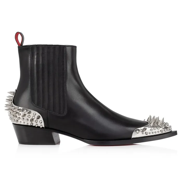 Christian Louboutin Boots Men Cheliviss Meteor Boots 8211 Calf Leather And Spikes 8211 Black
