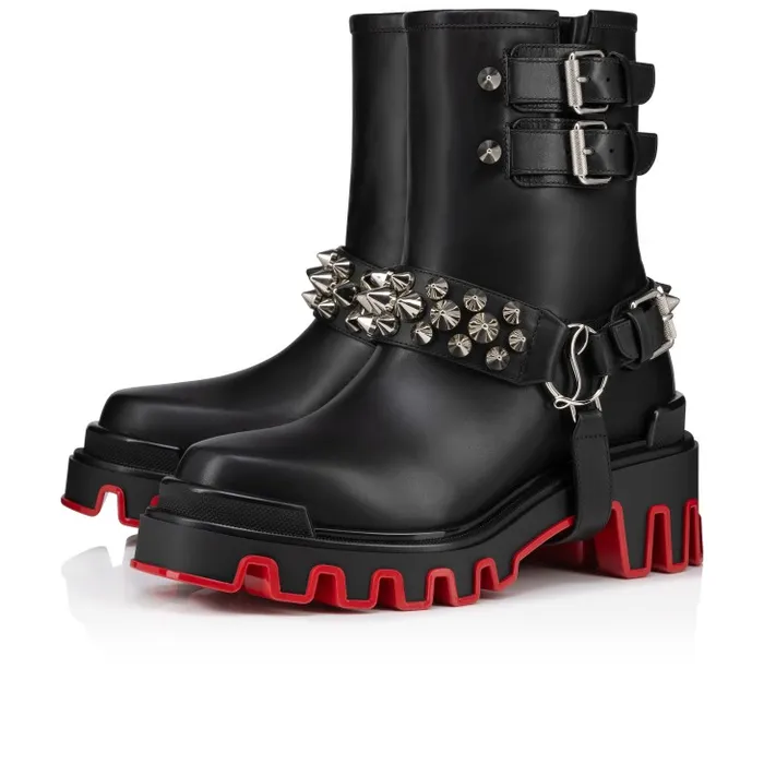 Christian Louboutin Boots Women Dune Bike Low Boots 8211 Calf Leather 8211 Black Christian Louboutin Boots Women Dune Bike Low Boots 8211 Calf Leather 8211 Black