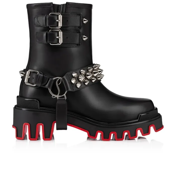 Christian Louboutin Boots Women Dune Bike Low Boots 8211 Calf Leather 8211 Black