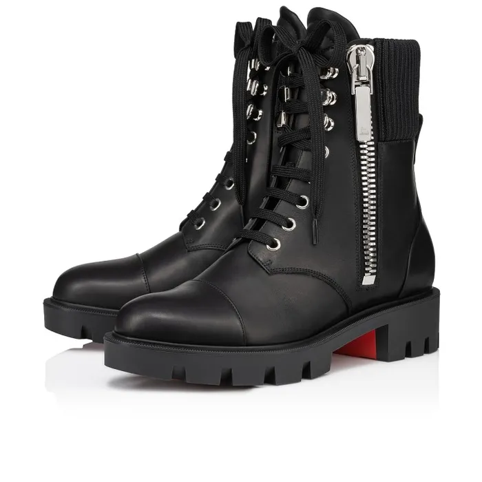 Christian Louboutin Boots Women En Hiver Lug Low Boots 8211 Calf Leather 8211 Black Christian Louboutin Boots Women En Hiver Lug Low Boots 8211 Calf Leather 8211 Black