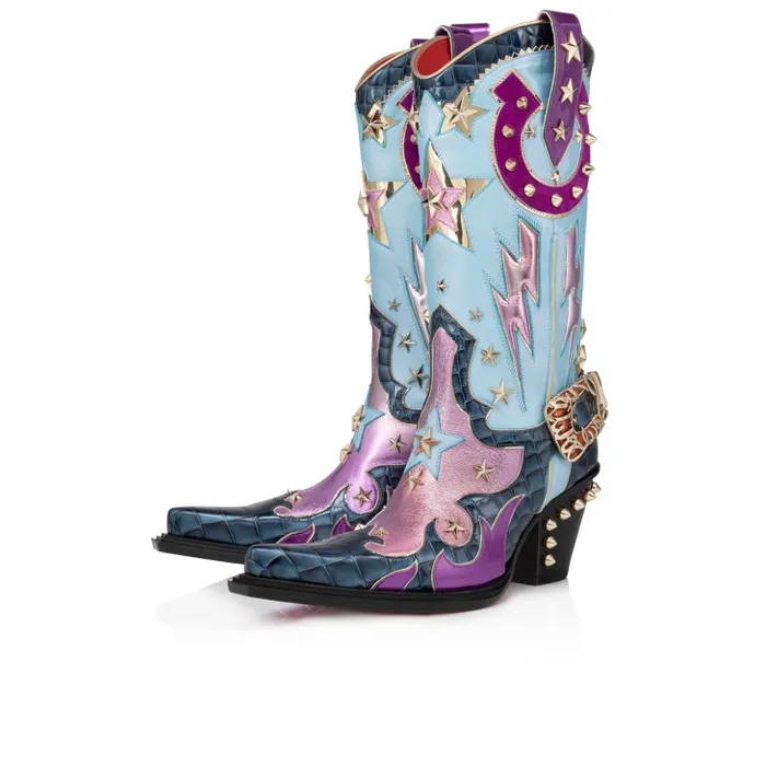 Christian Louboutin Boots WomenMen Kennywood Alta High Boots 75 Mm 8211 Calf Leather 8211 Denim Christian Louboutin Boots WomenMen Kennywood Alta High Boots 75 Mm 8211 Calf Leather 8211 Denim
