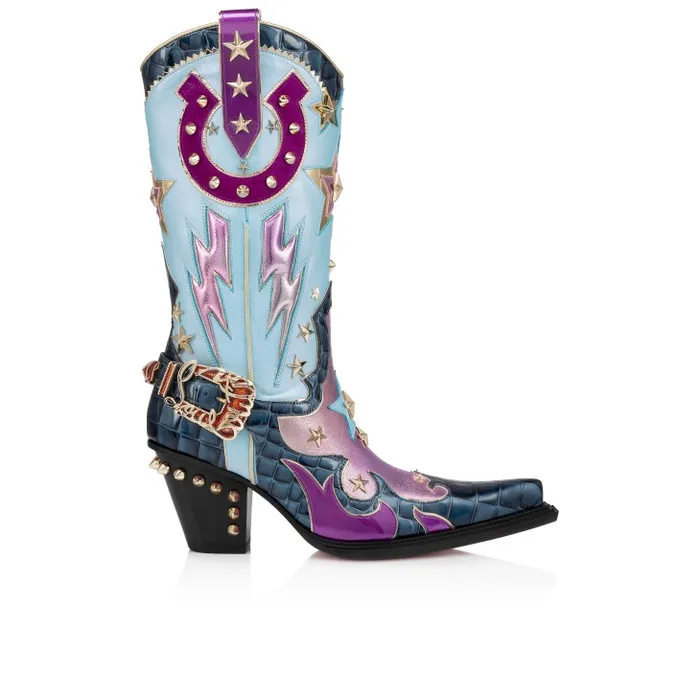 Christian Louboutin Boots WomenMen Kennywood Alta High Boots 75 Mm 8211 Calf Leather 8211 Denim