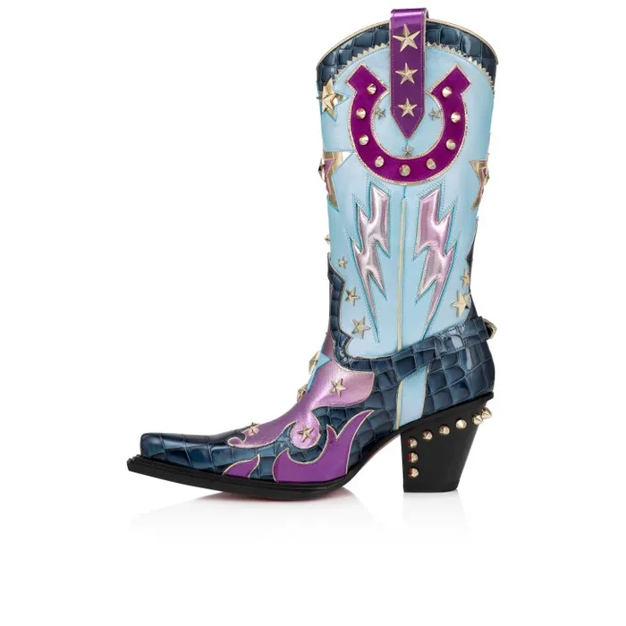 Christian Louboutin Boots WomenMen Kennywood Alta High Boots 75 Mm 8211 Calf Leather 8211 Denim