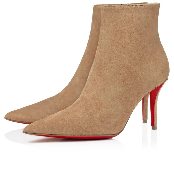 Christian Louboutin Boots Women So Apostropha Booty 80 Mm Low Boots 8211 Veau Velours 8211 Lionne