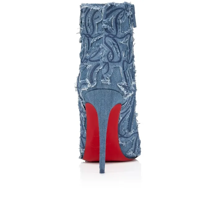 Christian Louboutin Boots Women So Kate Booty Toile Denim Brod 100 Mm Low Boots 8211 Denim Embroidered 8211 Denim