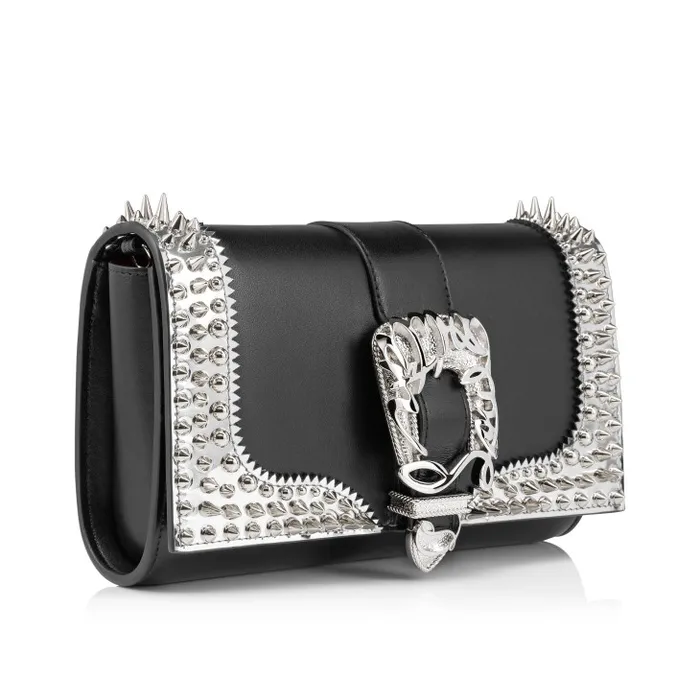 Christian Louboutin Crossbody Bags Women Paloma Clutch 8211 Nappa Leather And Spikes 8211 Black