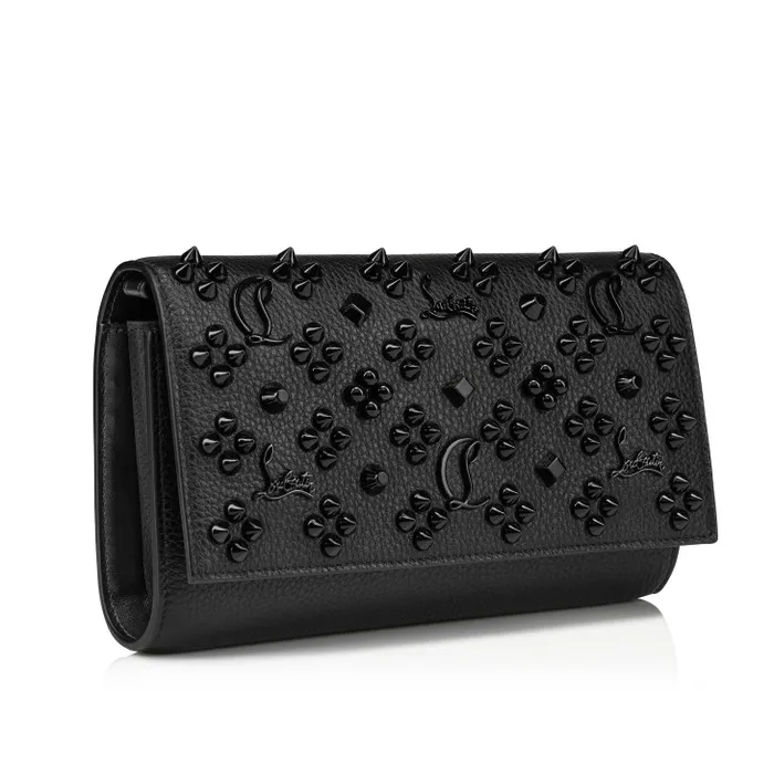 Christian Louboutin Crossbody Bags Women Paloma Wallet On Chain 8211 Grained Calf Leather And Spikes Loubinthesky 8211 Black