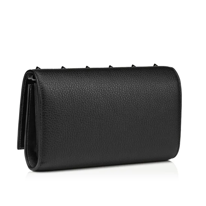 Christian Louboutin Crossbody Bags Women Paloma Wallet On Chain 8211 Grained Calf Leather And Spikes Loubinthesky 8211 Black