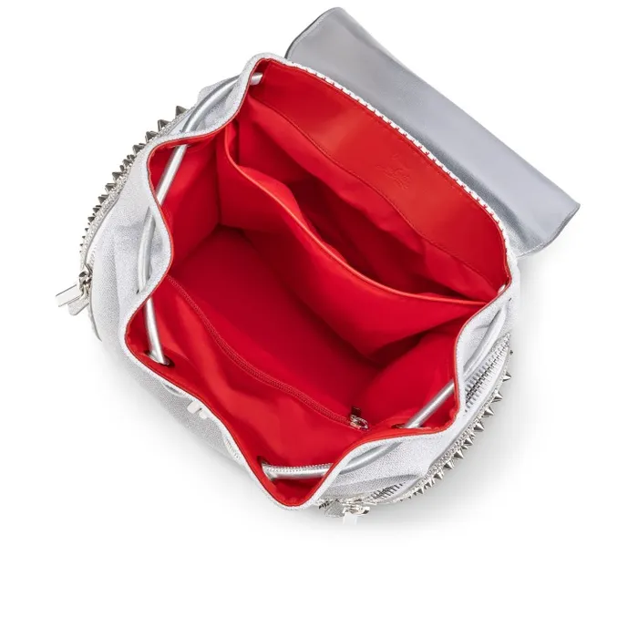 Christian Louboutin Crossbody Bags Men Explorafunk Backpack 8211 Calf Leather Glitter And Suede 8211 White