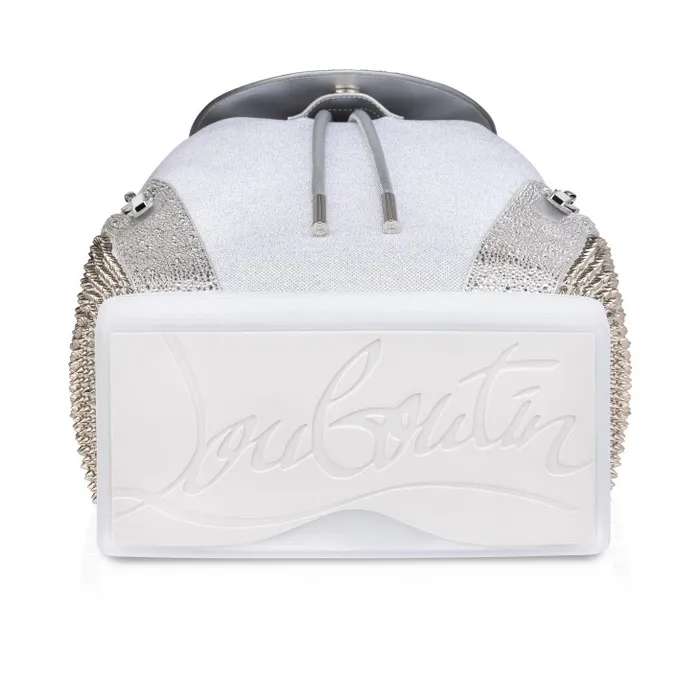 Christian Louboutin Crossbody Bags Men Explorafunk Backpack 8211 Calf Leather Glitter And Suede 8211 White