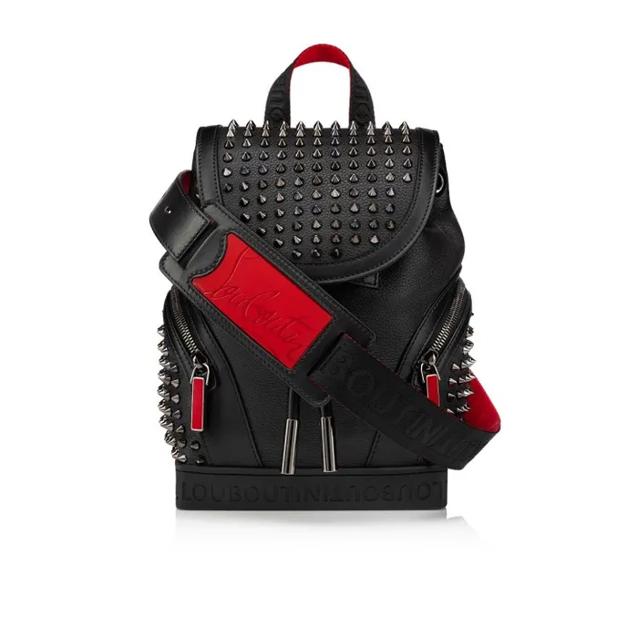 Christian Louboutin Crossbody Bags Men Explorafunk Small Backpack 8211 Calf Leather And Spikes 8211 Black