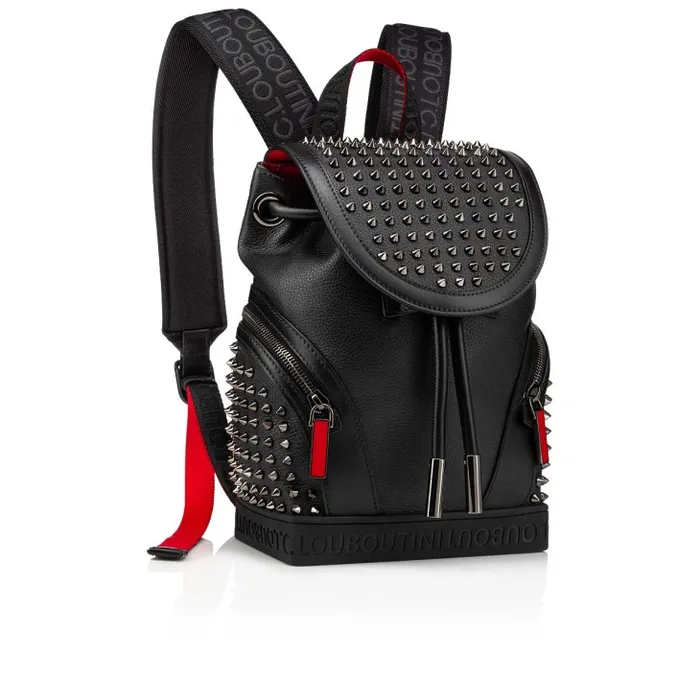 Christian Louboutin Crossbody Bags Men Explorafunk Small Backpack 8211 Calf Leather And Spikes 8211 Black
