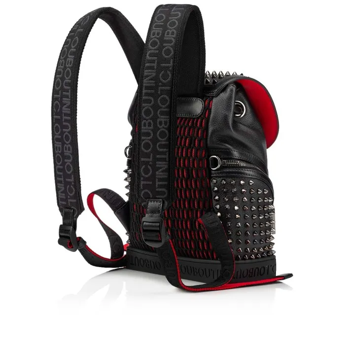 Christian Louboutin Crossbody Bags Men Explorafunk Small Backpack 8211 Calf Leather And Spikes 8211 Black