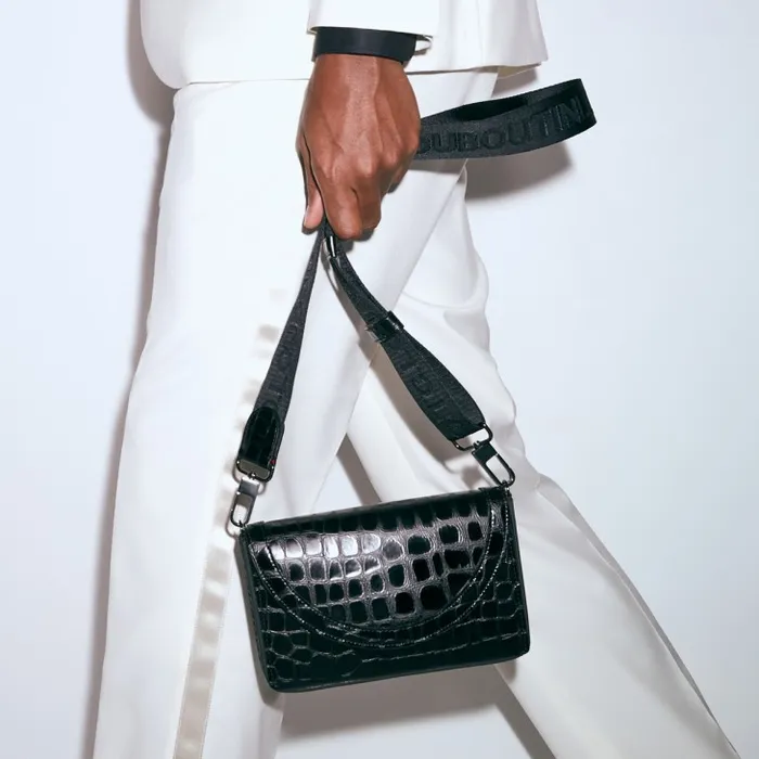 Christian Louboutin Crossbody Bags MenWomen Explorafunk Chain Wallet 8211 Alligator Embossed Calf Leather 8211 Black Christian Louboutin Crossbody Bags MenWomen Explorafunk Chain Wallet 8211 Alligator Embossed Calf Leather 8211 Black