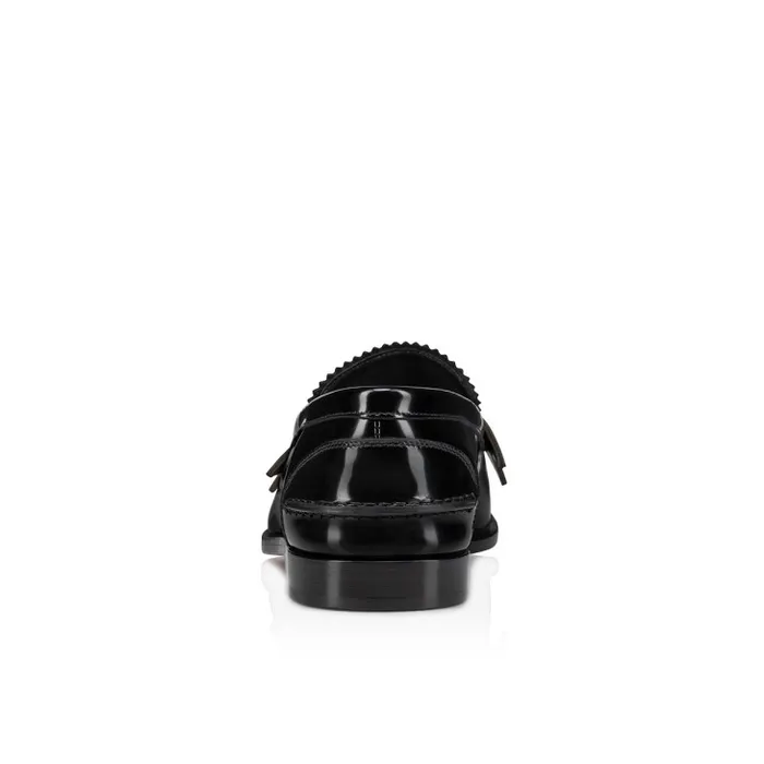 Christian Louboutin Flats and Loafers Women Penny Loafers 8211 Abrasivato Calf Leather 8211 Black