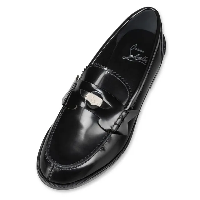 Christian Louboutin Flats and Loafers Women Penny Loafers 8211 Abrasivato Calf Leather 8211 Black