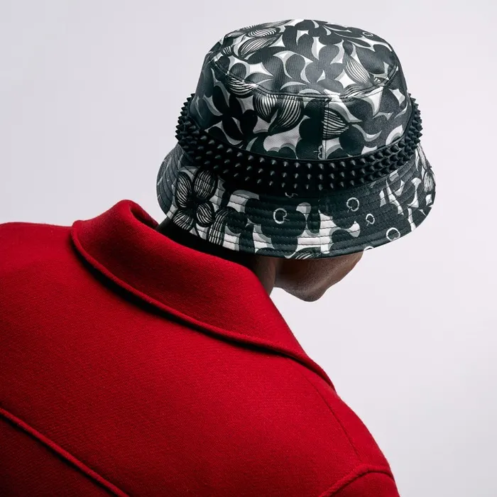 Christian Louboutin Hats WomenMen Bobino Spikes Bucket Hat 8211 Petunia Printed Cotton And Spikes 8211 Black Christian Louboutin Hats WomenMen Bobino Spikes Bucket Hat 8211 Petunia Printed Cotton And Spikes 8211 Black