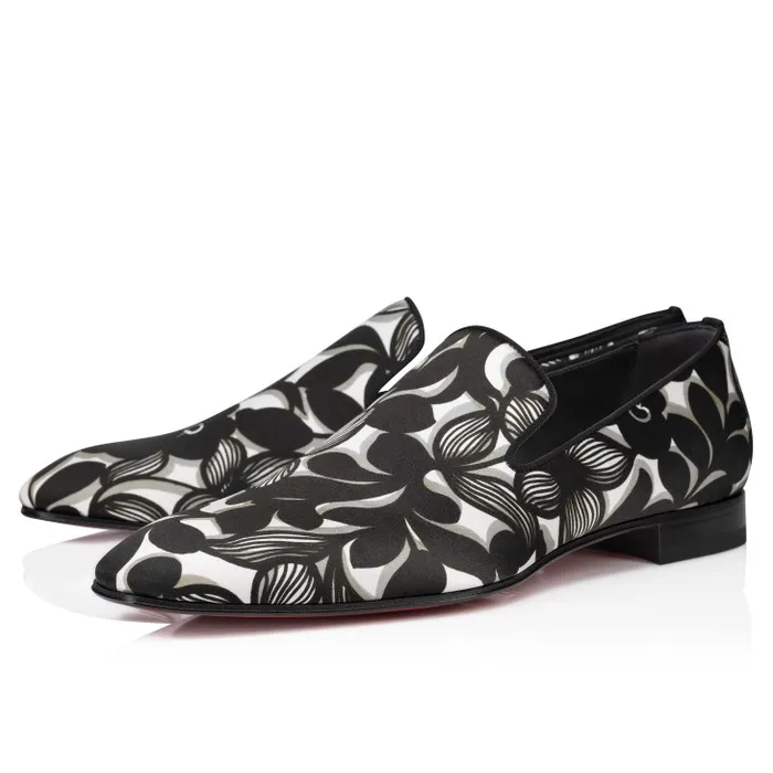 Christian Louboutin Loafers and Moccasins Men Dandelion Loafers 8211 Petunia Printed Crepe Satin 8211 Black Christian Louboutin Loafers and Moccasins Men Dandelion Loafers 8211 Petunia Printed Crepe Satin 8211 Black