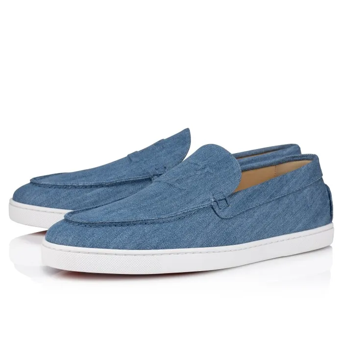 Christian Louboutin Loafers and Moccasins Men Varsiboat Boat Shoes 8211 Denim And Rubber 8211 Denim