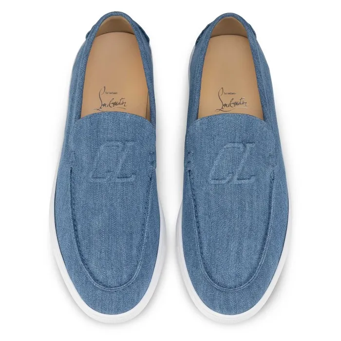 Christian Louboutin Loafers and Moccasins Men Varsiboat Boat Shoes 8211 Denim And Rubber 8211 Denim