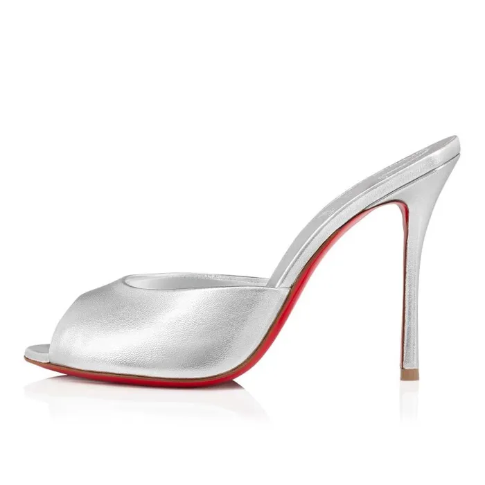 Christian Louboutin Mules Women Me Dolly 100 Mm Mules 8211 Nappa Leather 8211 Silver