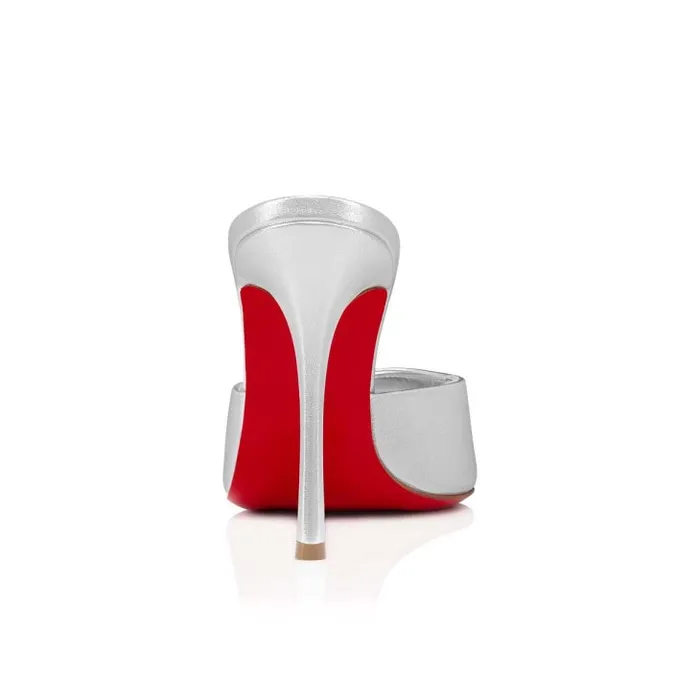 Christian Louboutin Mules Women Me Dolly 100 Mm Mules 8211 Nappa Leather 8211 Silver