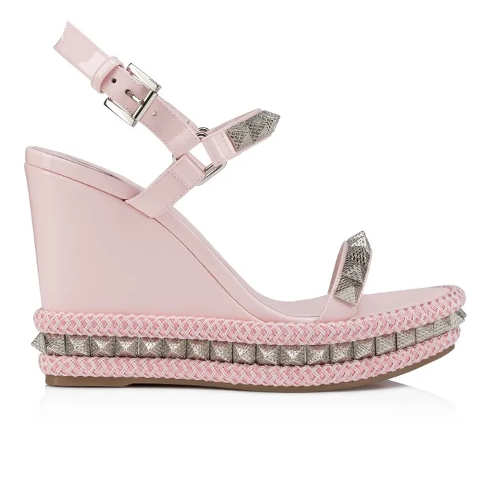 Christian Louboutin Platforms Women Pyraclou 110 Mm Espadrilles 8211 Patent Calf Leather 8211 Poupe