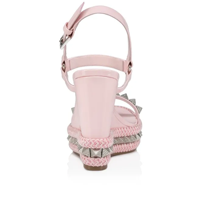 Christian Louboutin Platforms Women Pyraclou 110 Mm Espadrilles 8211 Patent Calf Leather 8211 Poupe