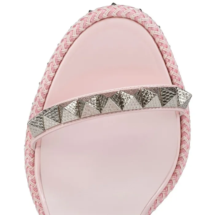 Christian Louboutin Platforms Women Pyraclou 110 Mm Espadrilles 8211 Patent Calf Leather 8211 Poupe