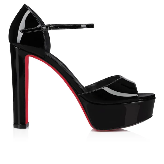 Christian Louboutin Platforms Women Sandaloo 130 Mm Sandals 8211 Patent Leather 8211 Black