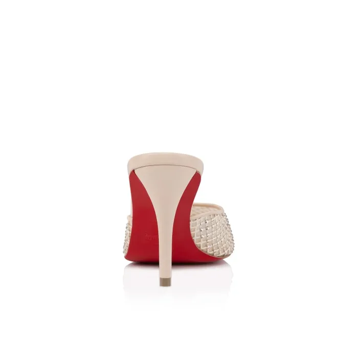 Christian Louboutin Sandals and Slides Women Apostropha Mule Mesh Strass 80 Mm Mules 8211 Mesh Nappa Leather And Strass 8211 Leche