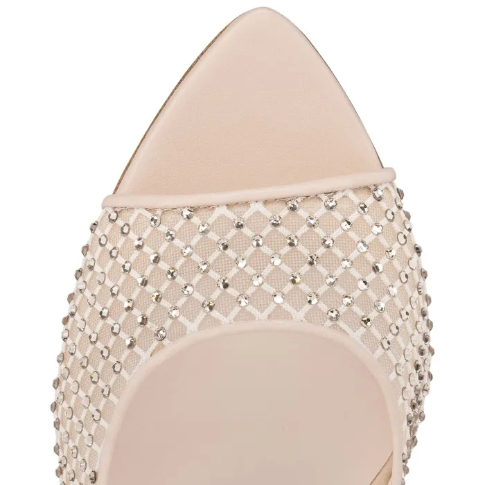 Christian Louboutin Sandals and Slides Women Apostropha Mule Mesh Strass 80 Mm Mules 8211 Mesh Nappa Leather And Strass 8211 Leche