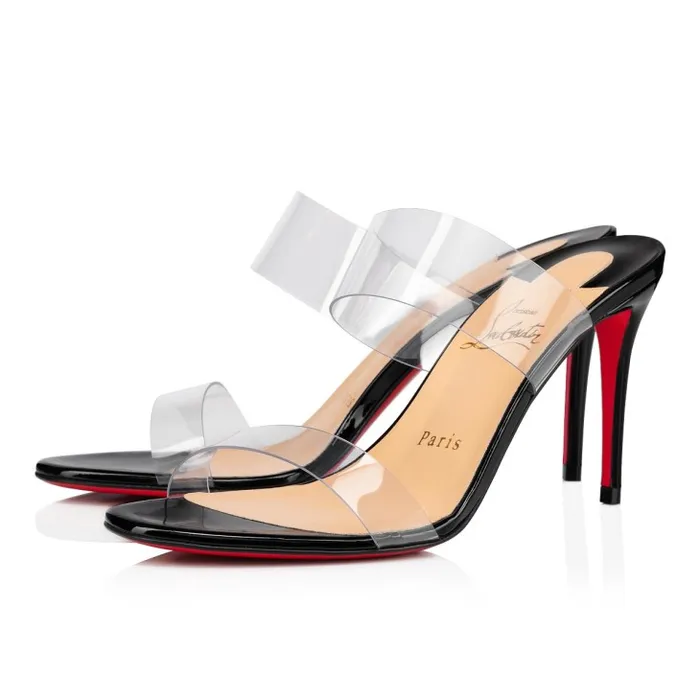 Christian Louboutin Sandals and Slides Women Just Nothing 85 Mm Sandals 8211 PVC And Patent Calf 8211 Black Christian Louboutin Sandals and Slides Women Just Nothing 85 Mm Sandals 8211 PVC And Patent Calf 8211 Black