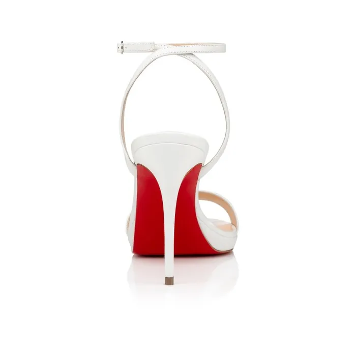 Christian Louboutin Sandals and Slides Women Loubi Queen 100 Mm Sandals 8211 Nappa Leather 8211 Bianco
